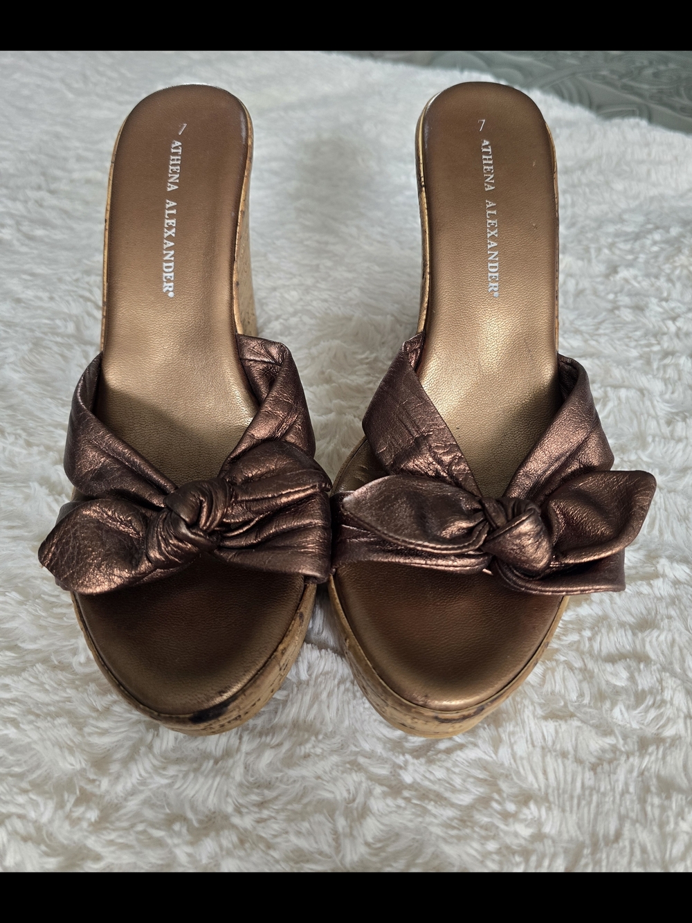 Athena Alexander Bronze Knot-Upper Slide Sandals